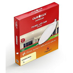 Plafon Superled Embutir 36W Bivolt 2700K Redondo Ø 40cm.