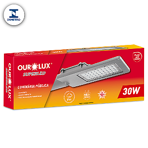 Luminária Pública LED 30W IP66 bivolt 6000K com INMETRO.