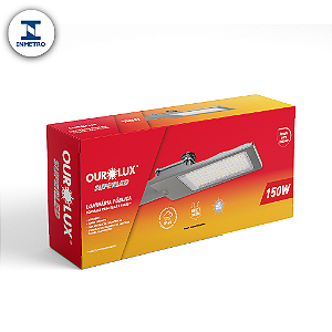 Luminária Pública LED 150W IP66 bivolt 4000K base rele com INMETRO.