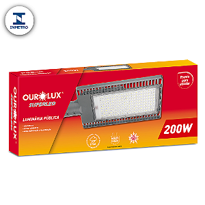 Luminária Pública LED 200W IP66 bivolt 6000K com INMETRO.