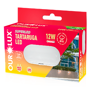 Luminária Tartaruga LED 12W bivolt 2700K IP65.