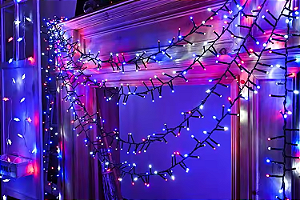 Pisca Festão 400 LEDS bolinha branco e vermelho bivolt 3 metros IP65 com memória.