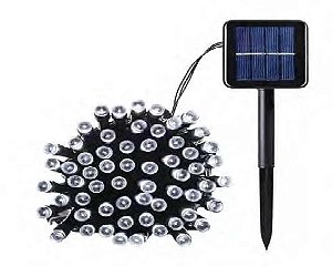 Pisca 100 LEDS Branco Frio Solar 10 metros IP65 Externo.