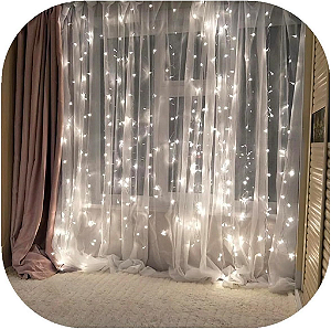 Cortina com 320 LEDs Branco Frio 3mx2m Multi Funcional 127V.