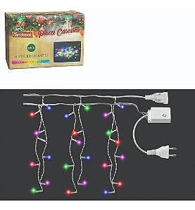 Cascata com 150 LEDs Colorido 8 funções 3 metros 127V.