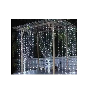 Cascata com 288 LEDs Branco Frio função cachoeira 3m x 2,5 metros bivolt.