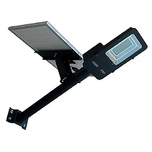 Luminária LED Pública 100W Preta Solar IP65 6500K INMETRO.