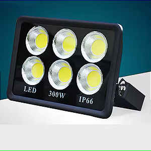 Refletor holofote LED Ultra COB preto 300w 6500K branco frio IP66.