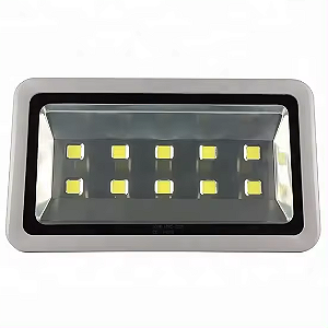 Refletor LED COB 500W Cinza 6500K branco frio IP66 bivolt.