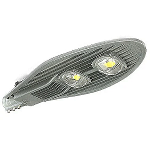Luminária LED pública 100w Pétala Cinza COB 6500K INMETRO.