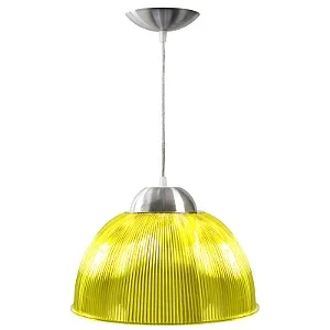 Luminária prismática pendente 12 polegadas luxo amarelo injetado.