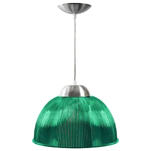 Luminária prismática pendente 12 polegadas luxo verde injetado.