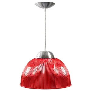 Luminária prismática pendente 12 polegadas luxo vermelho injetado.