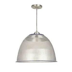 Luminária prismática pendente 22 polegadas cabo PP Incolor E-27.