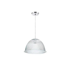 Luminária prismática pendente 22 polegadas cabo PP Incolor E-27.