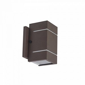 Arandela de Parede Verona Retangular externo 15x9x12cm Alumínio e Vidro Café.