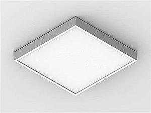 Luminária de sobrepor fechada com difusor leitoso para 4 lâmpadas 9/10W 60cm.