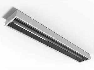 Luminária de sobrepor alto rendimento e fechada com difusor transparente para 2 lâmpadas 18/20W 120cm.