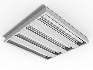 Luminária de sobrepor alto rendimento para 4 lâmpadas 9/10W 60cm.
