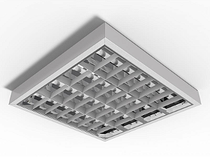 Luminária de sobrepor alto rendimento com aletas planas brancas para 4 lâmpadas 9/10W 60cm.