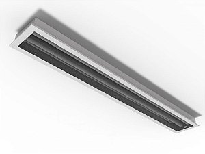 Luminária de embutir alto rendimento fechada com difusor transparente para 2 lâmpadas 9/10W 60cm.