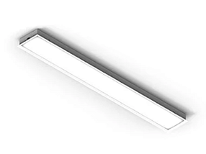 Luminária de embutir fechada com difusor leitoso para 2 lâmpadas 18/20W 120cm.