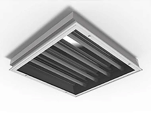 Luminária de embutir alto rendimento fechada com difusor para 4 lâmpadas 9/10W 60cm.