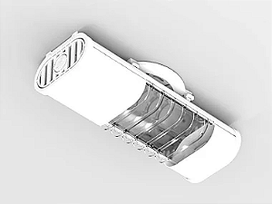 Luminária New Lamp branca corpo em chapa de aço para 1 lâmpada E27.
