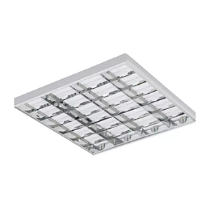 Luminária de sobrepor alto rendimento com aletas para 2 lâmpadas 9/10W 60cm.