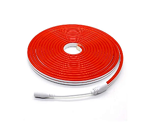 Fita LED Neon 12W/M 60W 12V 5 metros externo IP65 Vermelho.