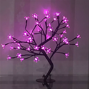 Árvore Cerejeira 48 Leds 8f Natal Rosa Bivolt.