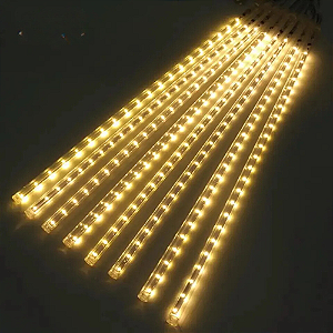8 Tubos snowfall 384 super Leds Warm (branco quente) dupla face 50cm (3528) uso externo IP44 bivolt.