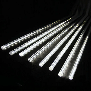 8 Tubos snowfall 288 super Leds branco frio dupla face 50cm (3528) uso externo IP44 bivolt.