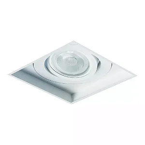 Spot de Embutir Branco Fosco Sura No Frame Quadrado PAR20 13x13x13cm Alumínio.