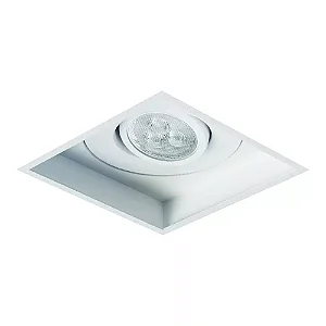 Spot de Embutir Branco Fosco Sura No Frame Quadrado Mini Dicroica 9x9x7,6cm Alumínio.