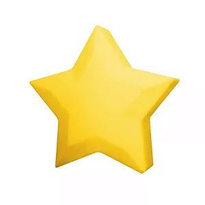 Luminária Estrela 32,5x32,5x10cm Polietileno Amarelo.
