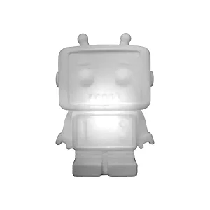 Luminária Robô 32x23x12cm Polietileno Branco.