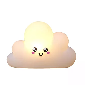 Luminária Nuvem Kawaii 24x37,5x14cm Polietileno Branco.
