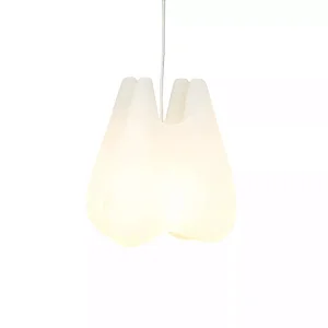 Pendente Dente 29,5x24x22,5cm Polietileno Branco.
