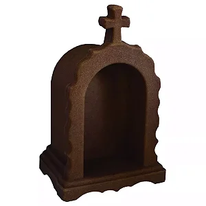Luminária Oratório Iluminado 38x24x19,5cm Polietileno Marrom.
