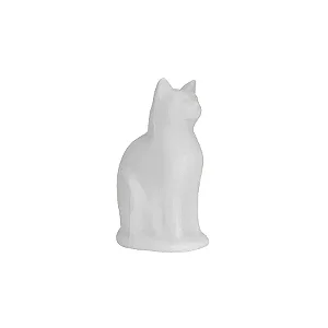 Luminária Gato Sentado 34,5x14x21cm Polietileno Branco.