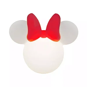 Luminária Minnie Clean 28x32,5x19,5cm Polietileno Branco e Vermelho.