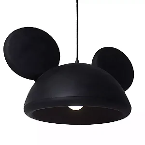 Pendente Orelhas Mickey 24x41x27cm Polietileno Preto.