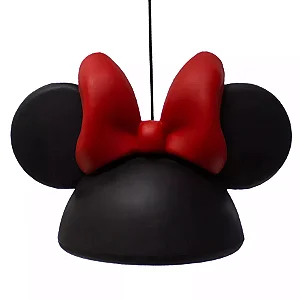Pendente Orelhas Minnie 24x41x27cm Polietileno Preto e Vermelho.