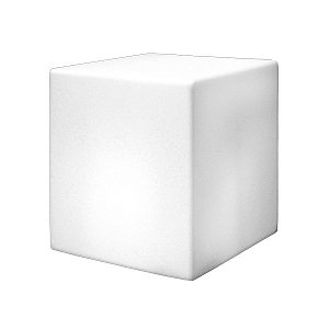 Luminária Banco Box 42x42x42cm Polietileno Branco.