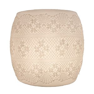 Luminária Banco Rendeiras LED 43x42x42cm Polietileno Branco.