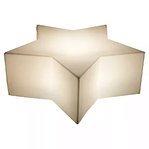 Luminária Puff Estrela 42x92x92cm Polietileno Branco.