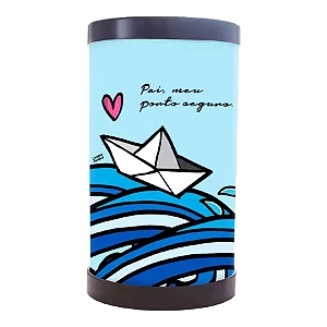 Luminária de Mesa Lumi Porto Seguro Pai 27xØ14,5cm Polipropileno Azul.
