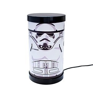 Luminária de Mesa Lumi Star Wars Stormtrooper 27xØ14,5cm Polipropileno Branco e Preto.