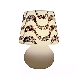 Abajur Micro Lampe Copacabana 23x19x12cm Polietileno Branco e Preto.